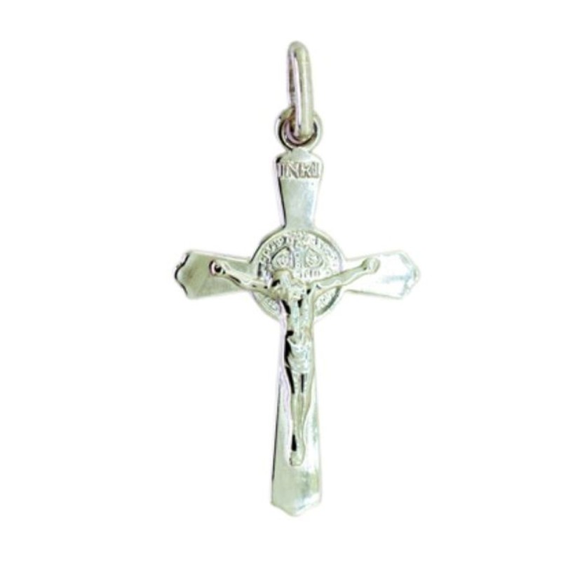 St. Benoit Cross Hanger 22mm Silver S925