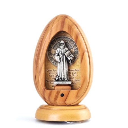 Ogive Olivier Wood + Statuette Saint Benoit + LED + Muziek