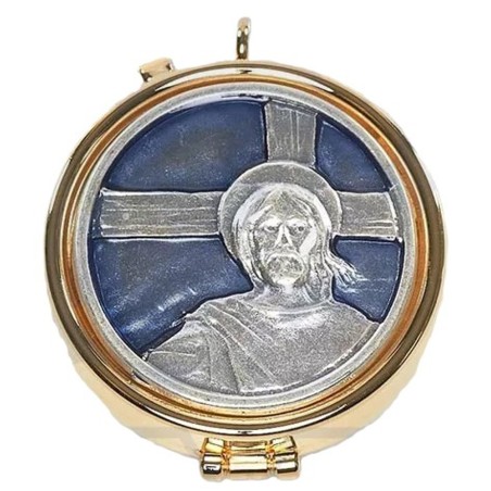 Pyxide Métal doré émaillé tête du christ (ECCE HOMO) D:5.4cm