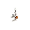 Pendentif ange en argent et ambre. 25 mm