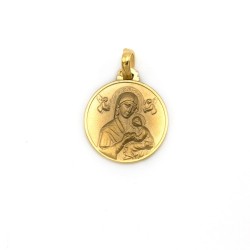 Médaille de Notre Dame du Perpétuel Secours en plaqué or. 18 mm