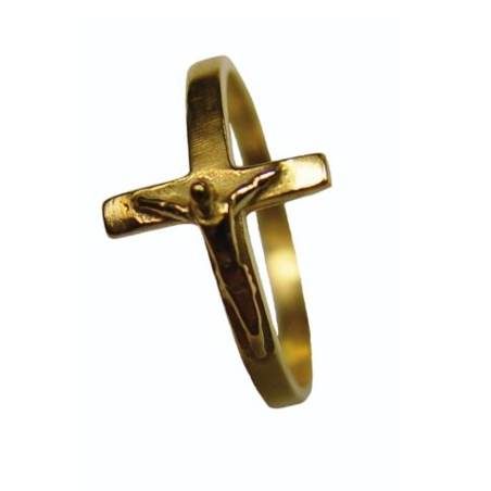Ring met Christus Vergulde T: 56