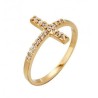 Bague plaqué or avec croix + strass T: 54 