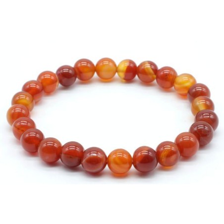 Bracelet élastique perle en pierre Cornaline 8mm