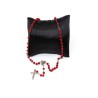Chapelet de Lourdes en bois rouge sur chaine