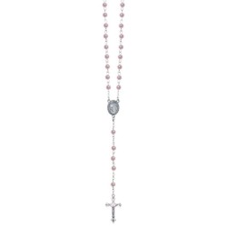 Chapelet perles 5mm rose nacré