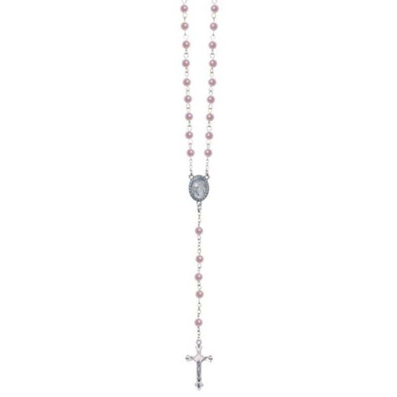 Chapelet perles 5mm rose nacré