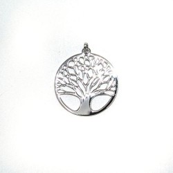 Pendentif arbre de vie en argent rhodié. 30 mm