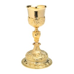 Calice baroque avec patène doré. 25 cm