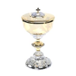 Ciboir Baroque Biton Argent et Pl. Or D: 14Cm H: 26cm