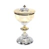 Ciboir Baroque Biton Argent et Pl. Or D: 14Cm H: 26cm
