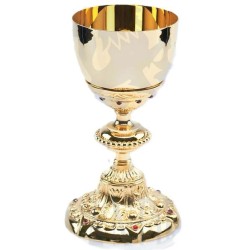 Calice doré modèle baroque D:10.5 H:22 cm
