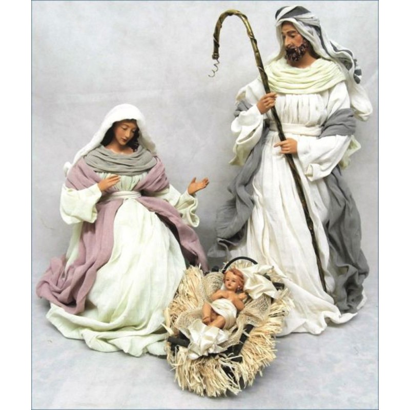 Crèche en tissu naturel 50cm 6 Pièces avec roi mages