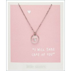 Collier acier (anti allergique) avec pendentif cœur  rose