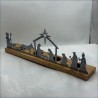 Bougeoir 4 bougies  Barre de l'Avent Argent L:40cm H:15cm 