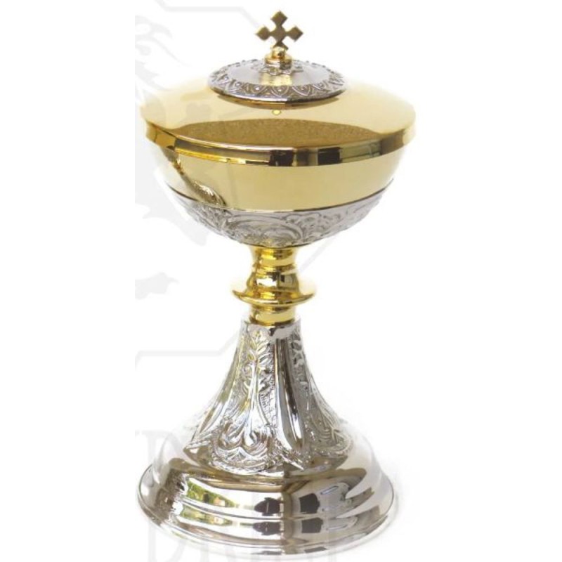 Ciboire San Fernando argent et plaqué or H:23.5cm D:12cm