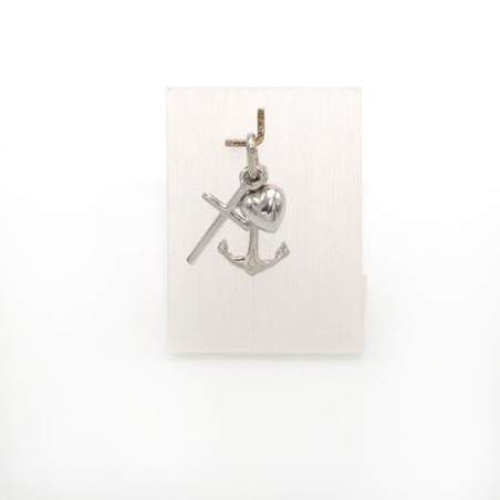 Pendentif des 3 vertus en argent rhodié. 12 mm