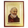 Icône dorée incurvée 14x18cm Padre Pio