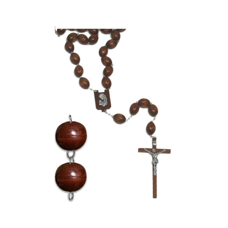 Chapelet murale en bois perles ronde 2 cm 