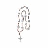 Chapelet bois perles ovale 7mm avec chemin de croix en métal