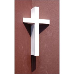 Croix blanche pour coin de mur 15cm