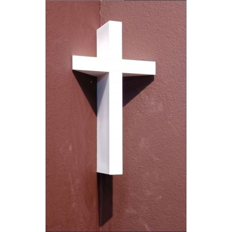 Croix blanche pour coin de mur 15cm