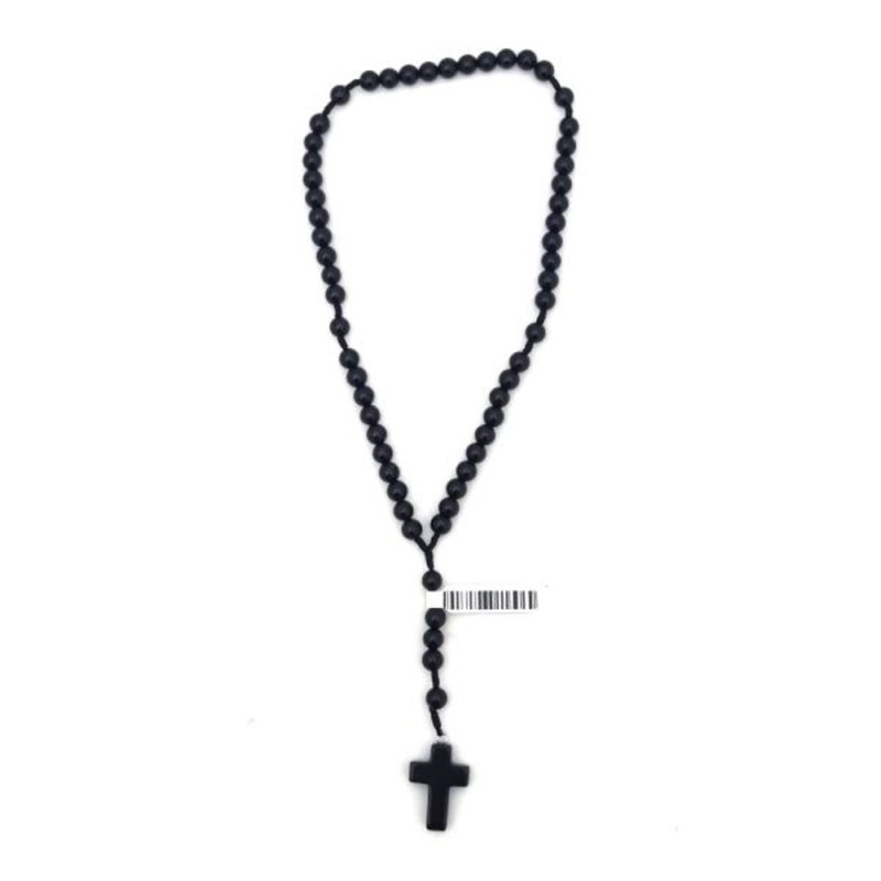 Chapelet perles Onyx noires sur corde 