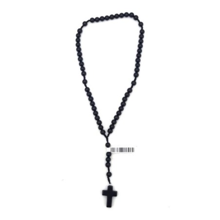 Chapelet perles Onyx noires sur corde 