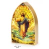 Cadre icône vitrail Jésus résurrection  H:21cm avec lumière  (2 piles AAA non incluses)