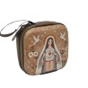 Boite à chapelet métallique style sacoche 7x7cm Miraculeuse