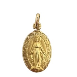 Médaille ovale Miraculeuse Or 18C 2.16Gr 16mm