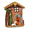 Nativité dans étable 17x13x4cm polystone