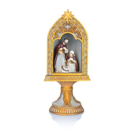 Nativité dans ogive sur pied 26cm