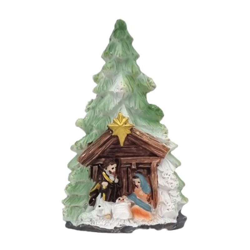 Nativité devant sapin 8cm