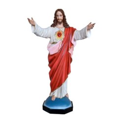 Statue Sacré Coeur de Jésus bras ouverts 130cm résine
