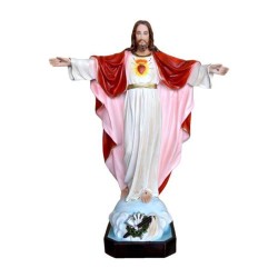 Statue Sacré Coeur de Jésus bras ouverts 85cm résine 