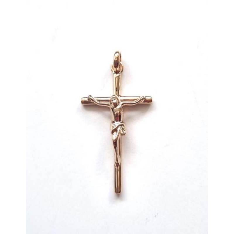 Pendentif Crucifix 30mm Pl. Or