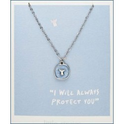 Collier acier (anti allergique) avec pendentif ange bleu