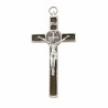 Croix S. Benoit métal Argenté 20cm émaillé Noir