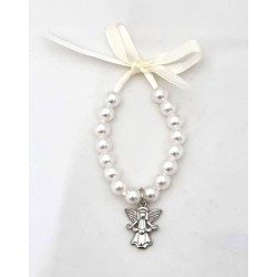 Collier de dentition Perles nacrée blanche