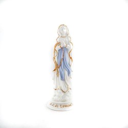 Statue de Notre Dame de Lourdes en porcelaine. 15 cm