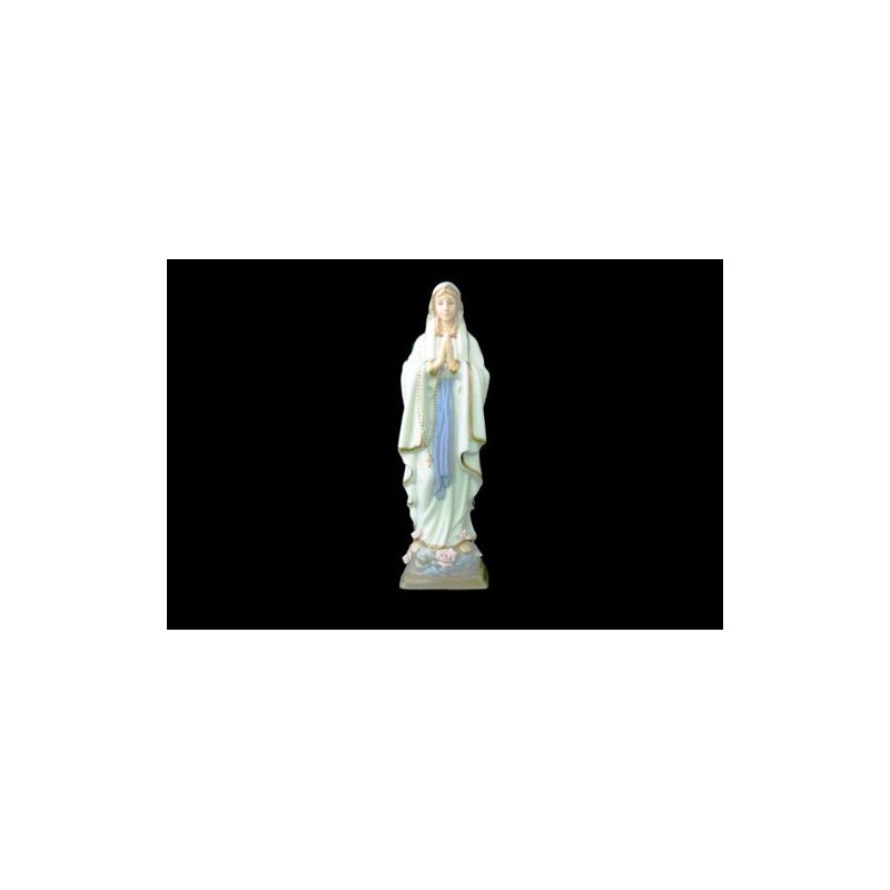 Statue de Notre Dame de Lourdes en porcelaine. 23 cm