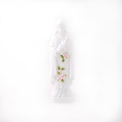 Statue lumineuse de Sainte Thérèse en biscuit. 19.5 cm