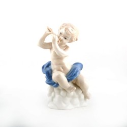 Ange musicien en porcelaine