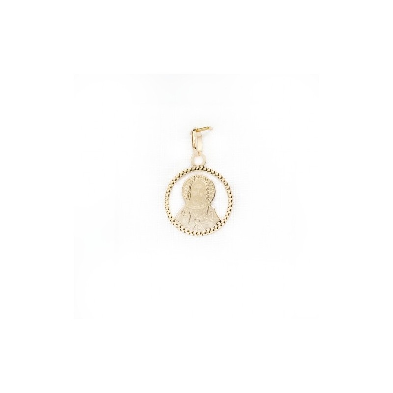 Médaille de Jésus Sacré Coeur en or 18 carats. 15 mm