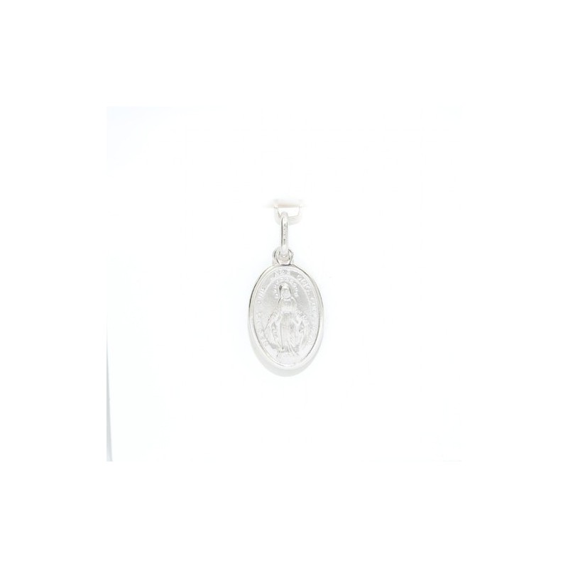 Médaille de la Miraculeuse en or blanc 18 carats. 17 mm. 2.1 gr
