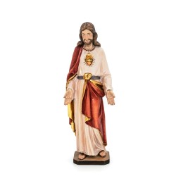 Statue de Jésus Sacré Cœur en bois. 20 cm