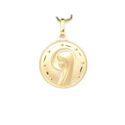 Médaille de la Vierge Marie en or 18 carats. 15 mm