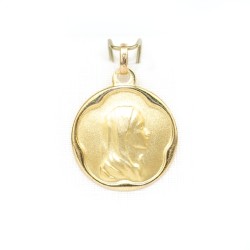 Médaille de la Vierge Marie en or 18 carats. 17 mm