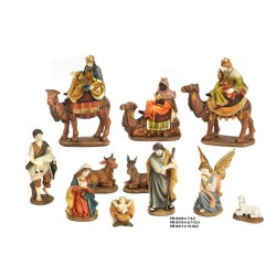 Crèche 11 sujets 15cm résine